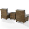 Pemberly Row 3 -Piece Wicker / Rattan Outdoor Chair Set in Gray/Brown