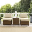 Pemberly Row 3 -Piece Wicker / Rattan Outdoor Chair Set in Sand/Brown