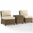 Pemberly Row 3 -Piece Wicker / Rattan Outdoor Chair Set in Sand/Brown