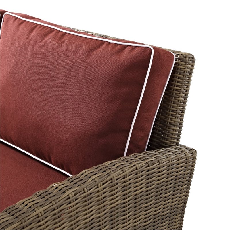 Pemberly Row 3 -Piece Wicker / Rattan Outdoor Chair Set in Red/Brown