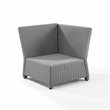Pemberly Row Wicker Outdoor Sectional Corner Chair in Navy/Gray