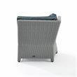 Pemberly Row Wicker Outdoor Sectional Corner Chair in Navy/Gray