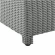 Pemberly Row Wicker Outdoor Sectional Corner Chair in Navy/Gray