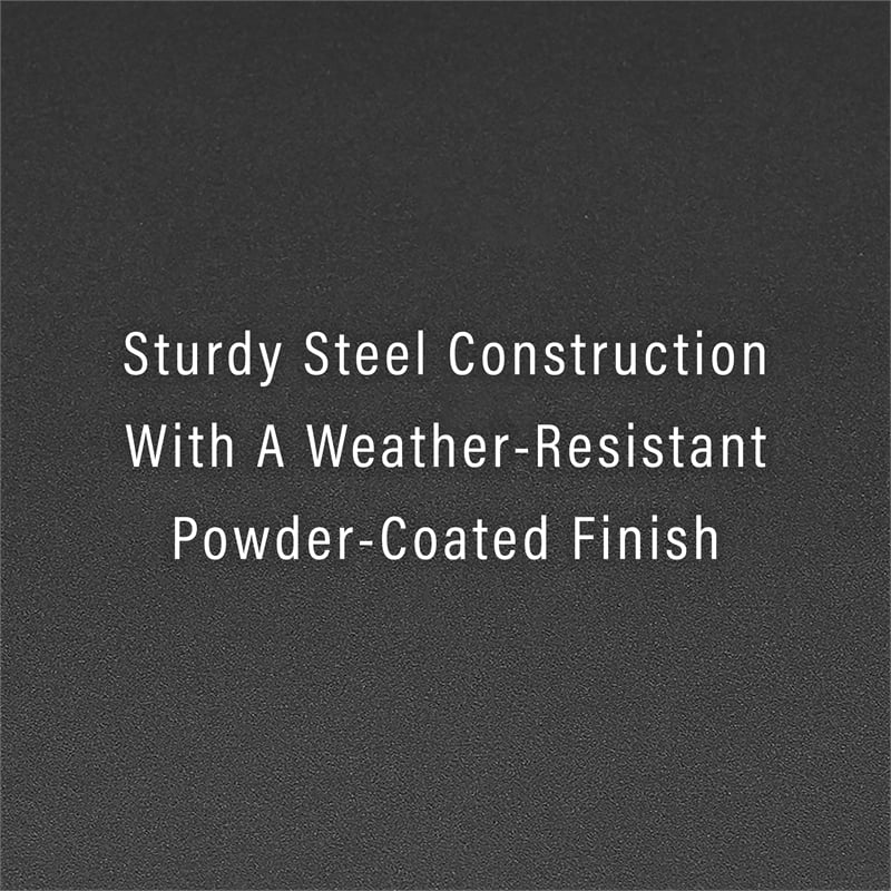 Pemberly Row 7-piece Modern Metal Outdoor Dining Set in Black