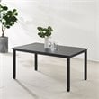 Pemberly Row Modern Metal Outdoor Dining Table in Matte Black
