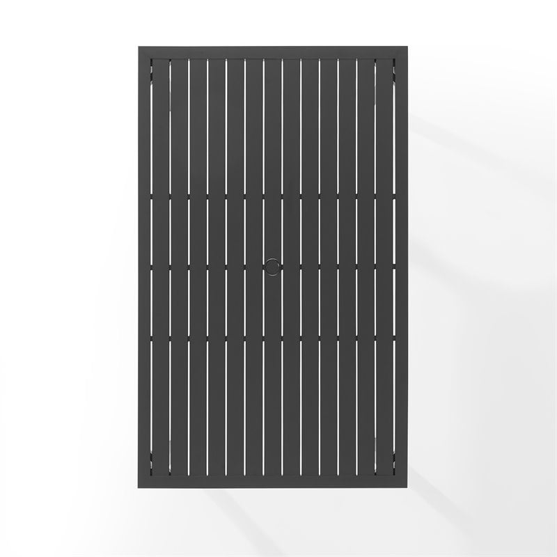 Pemberly Row Modern Metal Outdoor Dining Table in Matte Black