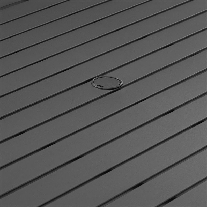 Pemberly Row Modern Metal Outdoor Dining Table in Matte Black