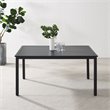 Pemberly Row Modern Metal Outdoor Dining Table in Matte Black