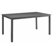 Pemberly Row Modern Metal Outdoor Dining Table in Matte Black