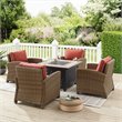 Pemberly Row 5-Piece Metal Conversation Set with Armchairs in Red