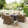 Pemberly Row 5-Piece Metal Conversation Set with Armchairs Sand/Brown