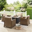 Pemberly Row 5-Piece Metal Conversation Set with Armchairs Sand/Brown