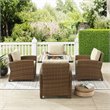 Pemberly Row 5-Piece Metal Conversation Set with Armchairs Sand/Brown
