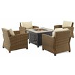 Pemberly Row 5-Piece Metal Conversation Set with Armchairs Sand/Brown
