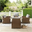 Pemberly Row 5-Piece Metal Patio Conversation Set in Gray/Black
