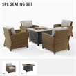 Pemberly Row 5-Piece Metal Patio Conversation Set in Gray/Black