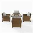 Pemberly Row 5-Piece Metal Patio Conversation Set in Gray/Black