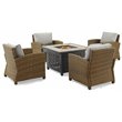 Pemberly Row 5-Piece Metal Patio Conversation Set in Gray/Black