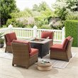 Pemberly Row 5-Piece Wicker / Rattan Patio Conversation Set in Brown