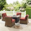 Pemberly Row 5-Piece Wicker / Rattan Patio Conversation Set in Brown