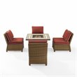 Pemberly Row 5-Piece Wicker / Rattan Patio Conversation Set in Brown