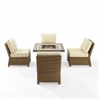 Pemberly Row 5-Piece Wicker / Rattan Patio Conversation Set in Brown