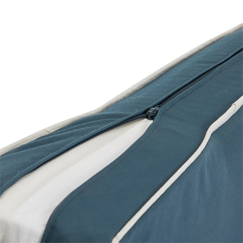 Pemberly Row 5-Piece Fabric Outdoor Conversation Set in Navy/Brown