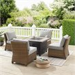 Pemberly Row 5-Piece Fabric Outdoor Conversation Set in Gray/Brown