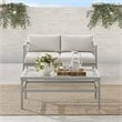 Pemberly Row Modern 2-piece Metal Outdoor Conversation Set in Gray