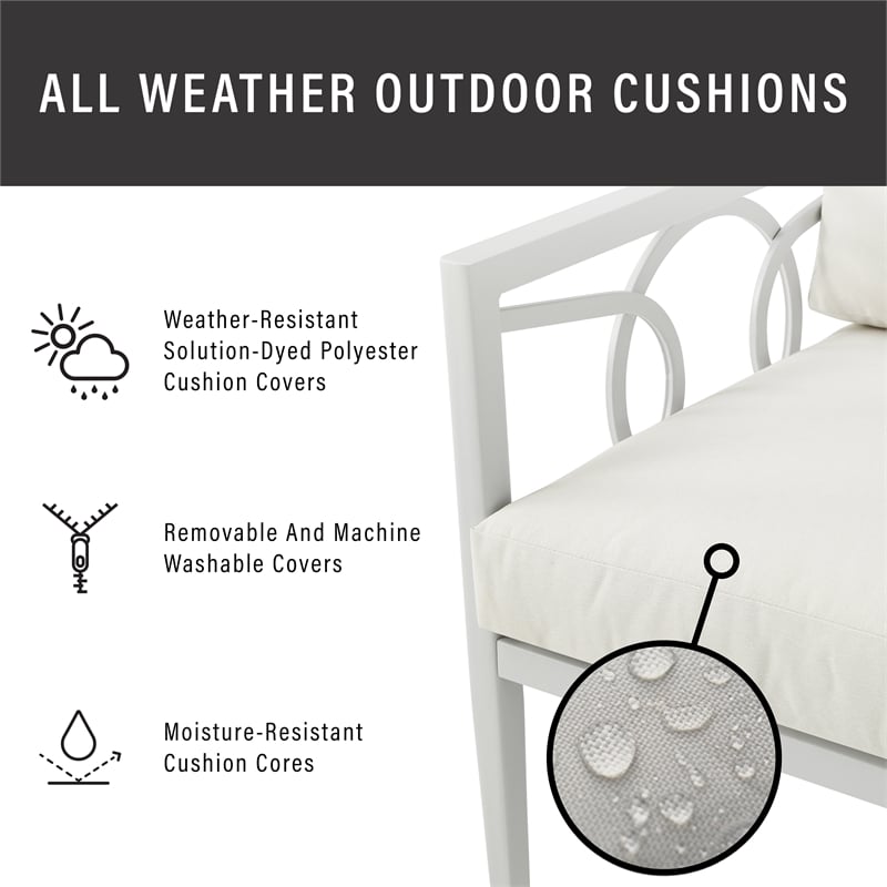 Pemberly Row Modern 2-piece Metal Outdoor Conversation Set in Gray