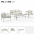 Pemberly Row Modern 2-piece Metal Outdoor Conversation Set in Gray