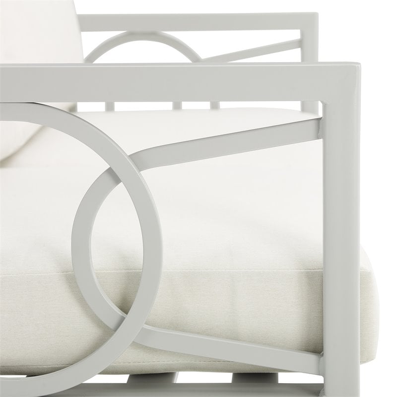 Pemberly Row Modern 2-piece Metal Outdoor Conversation Set in Gray