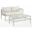 Pemberly Row Modern 2-piece Metal Outdoor Conversation Set in Gray