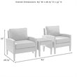 Pemberly Row 3-Piece Modern Wicker / Rattan Outdoor Chair Set in Gray