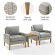 Pemberly Row 3-Piece Modern Wicker / Rattan Outdoor Chair Set in Gray