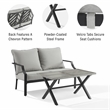 Pemberly Row 2-Piece Modern Metal Conversation Set in Gray/Matte Black
