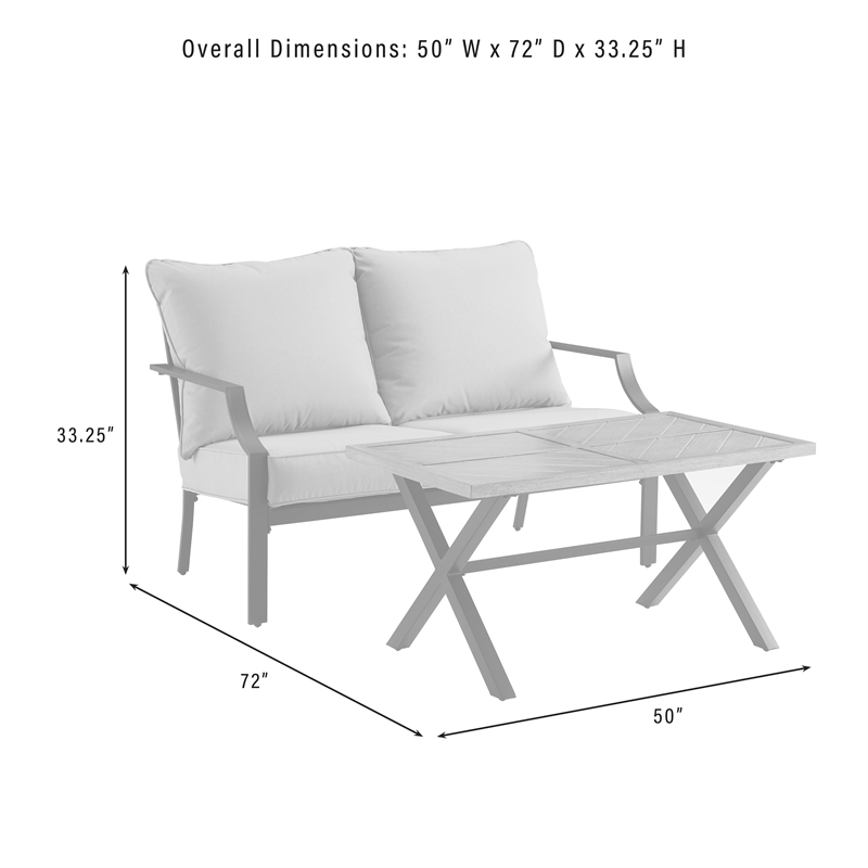 Pemberly Row 2-Piece Modern Metal Conversation Set in Gray/Matte Black
