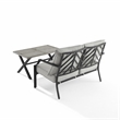 Pemberly Row 2-Piece Modern Metal Conversation Set in Gray/Matte Black