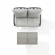 Pemberly Row 2-Piece Modern Metal Conversation Set in Gray/Matte Black