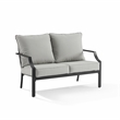 Pemberly Row 2-Piece Modern Metal Conversation Set in Gray/Matte Black