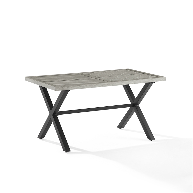 Pemberly Row 2-Piece Modern Metal Conversation Set in Gray/Matte Black