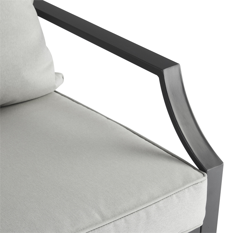 Pemberly Row 2-Piece Modern Metal Conversation Set in Gray/Matte Black