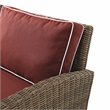 Pemberly Row 5-Piece Fabric Swivel Rocker Conversation Set in Red
