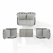 Pemberly Row 4-Piece Modern Metal Conversation Set in Gray/Matte Black