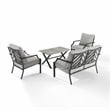 Pemberly Row 4-Piece Modern Metal Conversation Set in Gray/Matte Black