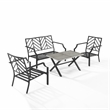 Pemberly Row 4-Piece Modern Metal Conversation Set in Gray/Matte Black