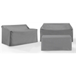 Pemberly Row Covers 3-Piece Vinyl Outdoor Sofa Cover Set in Gray