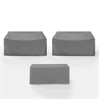 Pemberly Row Covers 3-Piece Vinyl Outdoor Sofa Cover Set in Gray