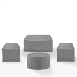 Pemberly Row Covers 4-Piece Vinyl Outdoor Sofa Cover Set in Gray