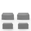 Pemberly Row Covers 4-Piece Vinyl Outdoor Sectional Cover Set in Gray